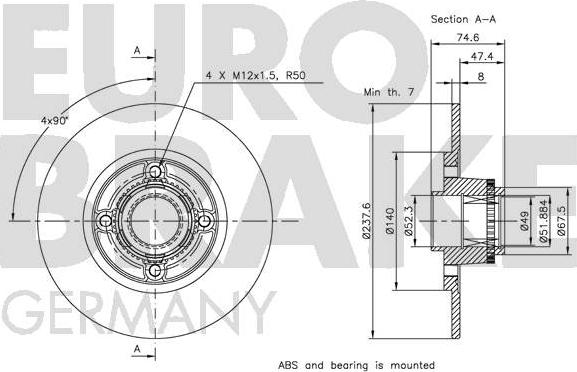 Eurobrake 5815203945 - Əyləc Diski furqanavto.az