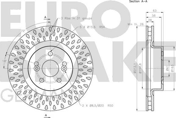 Eurobrake 5815203966 - Əyləc Diski furqanavto.az