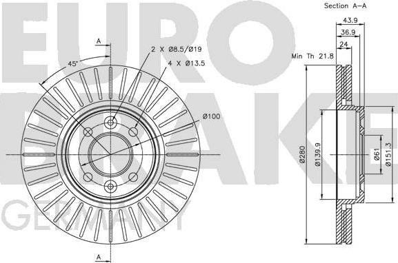 Eurobrake 5815203919 - Əyləc Diski furqanavto.az