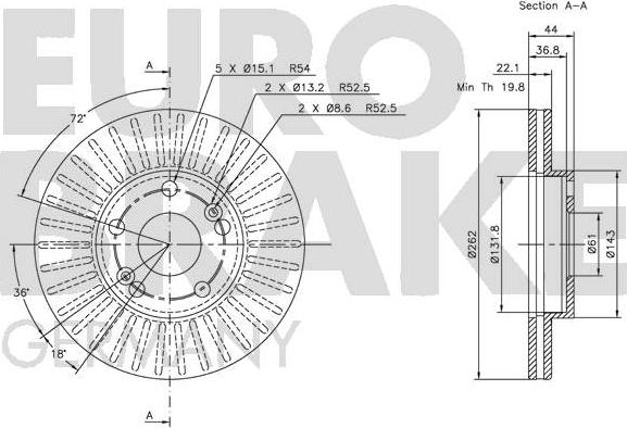 Eurobrake 5815203912 - Əyləc Diski furqanavto.az