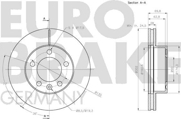Eurobrake 5815203976 - Əyləc Diski furqanavto.az