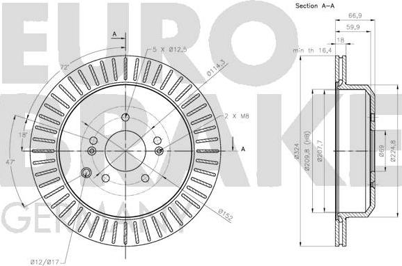 Eurobrake 5815203448 - Əyləc Diski furqanavto.az