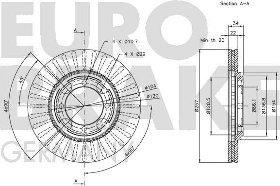 Eurobrake 5815203401 - Əyləc Diski furqanavto.az