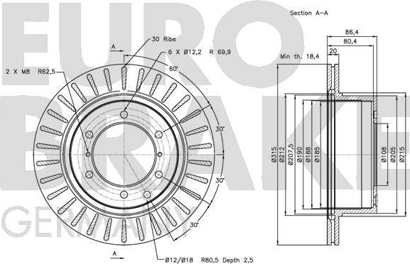 Eurobrake 5815203427 - Əyləc Diski furqanavto.az