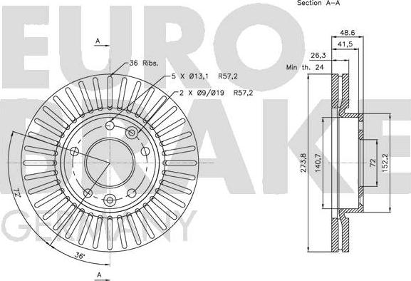 Eurobrake 5815203514 - Əyləc Diski furqanavto.az