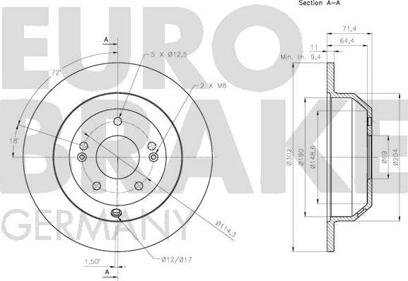 Eurobrake 5815203534 - Əyləc Diski furqanavto.az