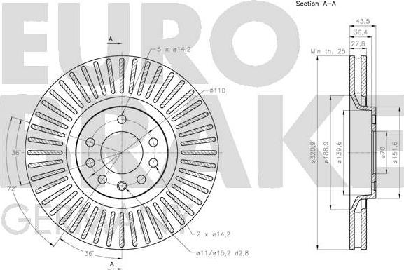 Eurobrake 5815203673 - Əyləc Diski furqanavto.az