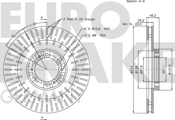 Eurobrake 5815203044 - Əyləc Diski furqanavto.az