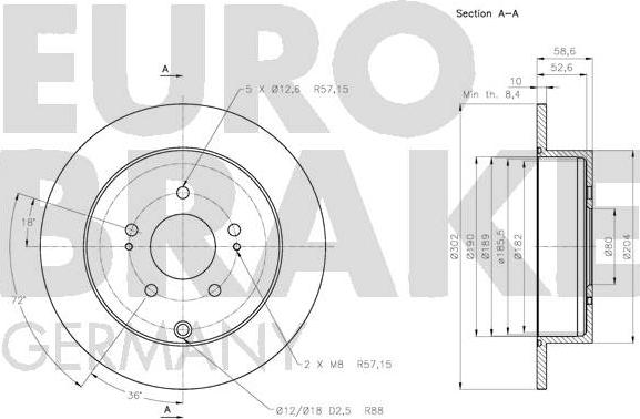 Eurobrake 5815203053 - Əyləc Diski furqanavto.az