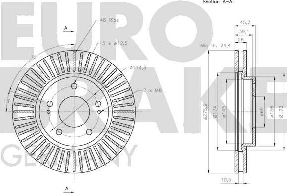 Eurobrake 5815203060 - Əyləc Diski furqanavto.az