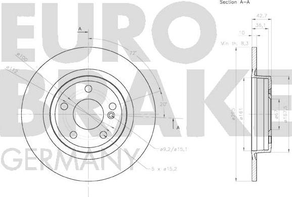 Eurobrake 58152033126 - Əyləc Diski furqanavto.az