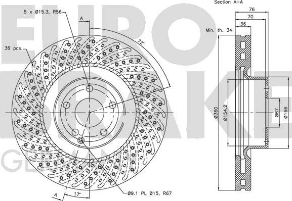 Eurobrake 5815203383 - Əyləc Diski furqanavto.az