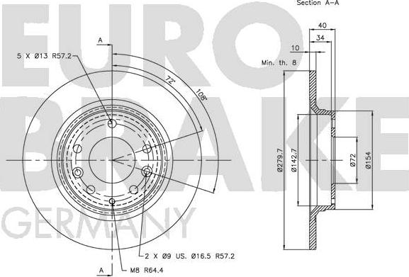 Eurobrake 5815203246 - Əyləc Diski furqanavto.az