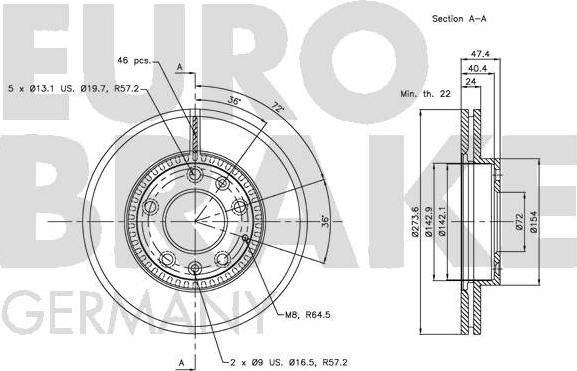 Eurobrake 5815203241 - Əyləc Diski furqanavto.az