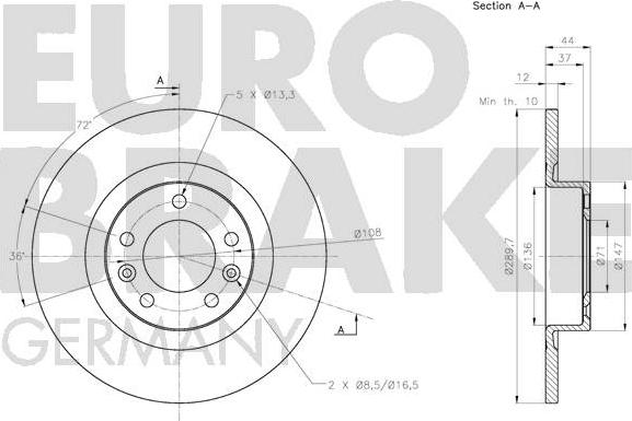 Eurobrake 5815203744 - Əyləc Diski furqanavto.az