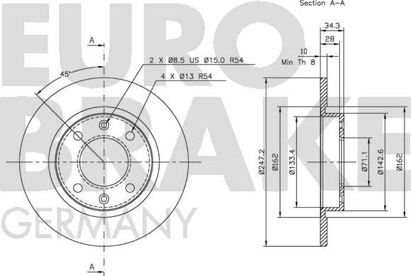 Eurobrake 5815203716 - Əyləc Diski furqanavto.az