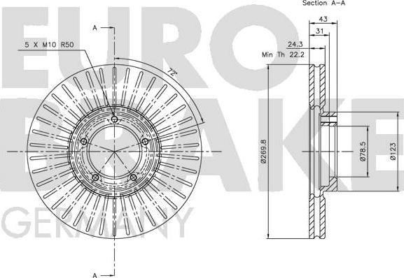 Eurobrake 5815202548 - Əyləc Diski furqanavto.az