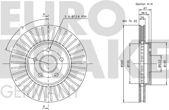 Eurobrake 5815202550 - Əyləc Diski furqanavto.az