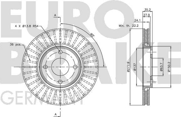 Eurobrake 5815202553 - Əyləc Diski furqanavto.az