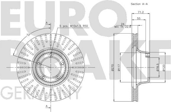 Eurobrake 5815202518 - Əyləc Diski furqanavto.az