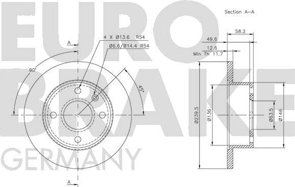 Eurobrake 5815202512 - Əyləc Diski furqanavto.az