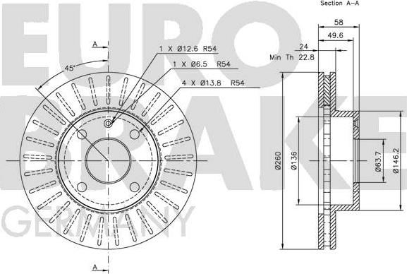 Eurobrake 5815202529 - Əyləc Diski furqanavto.az