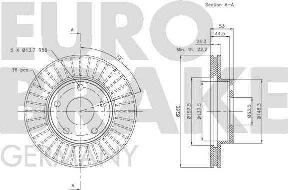 Eurobrake 5815202521 - Əyləc Diski furqanavto.az