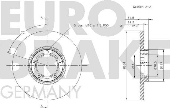 Eurobrake 5815202523 - Əyləc Diski furqanavto.az