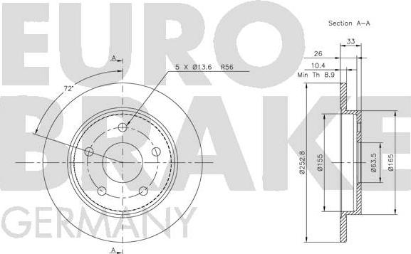 Eurobrake 5815202522 - Əyləc Diski furqanavto.az