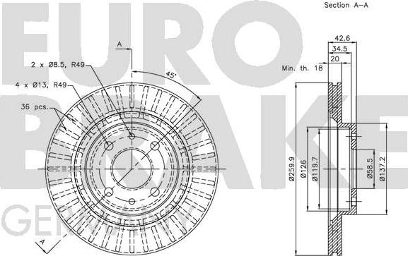 Eurobrake 5815202342 - Əyləc Diski furqanavto.az