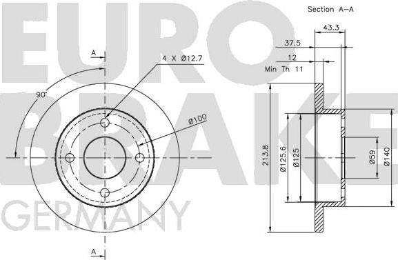 Eurobrake 5815202212 - Əyləc Diski furqanavto.az