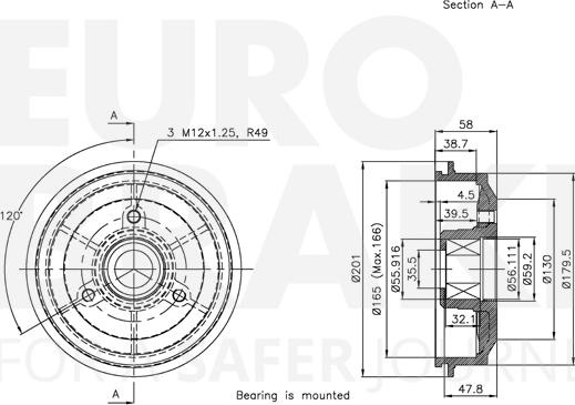 Eurobrake 5825251908 - Əyləc barabanı furqanavto.az