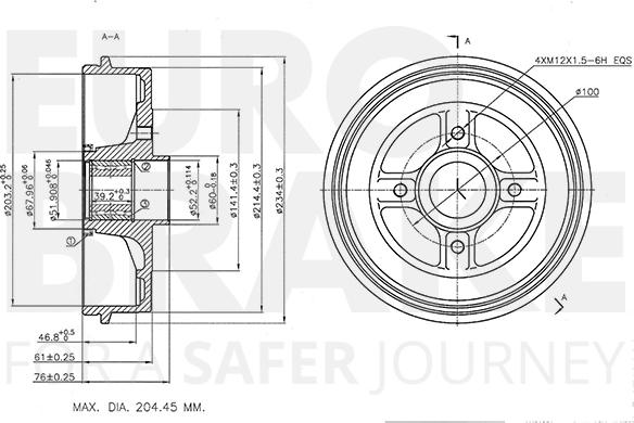 Eurobrake 5825253929 - Əyləc barabanı furqanavto.az