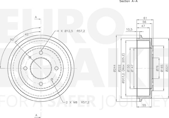 Eurobrake 5825253401 - Əyləc barabanı furqanavto.az