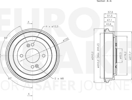 Eurobrake 5825253413 - Əyləc barabanı furqanavto.az