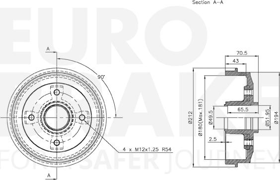 Eurobrake 5825253704 - Əyləc barabanı furqanavto.az