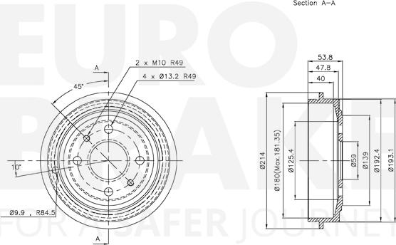 Eurobrake 5825252309 - Əyləc barabanı furqanavto.az