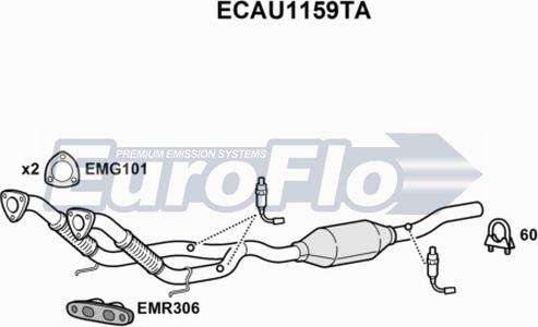 EuroFlo ECAU1159TA - Katalitik çevirici furqanavto.az