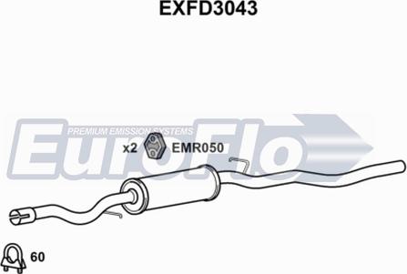 EuroFlo EXFD3043 - Orta Səsboğucu furqanavto.az