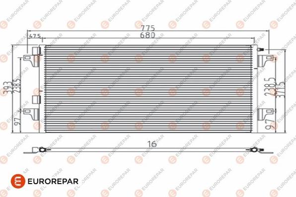 EUROREPAR 1609636580 - Kondenser, kondisioner furqanavto.az