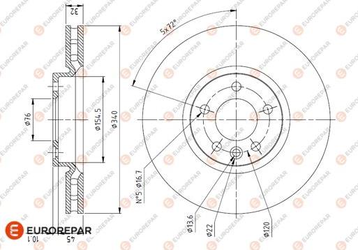 EUROREPAR 1618886680 - Əyləc Diski furqanavto.az