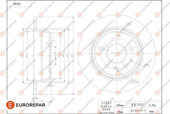 EUROREPAR 1684314680 - Əyləc Diski furqanavto.az