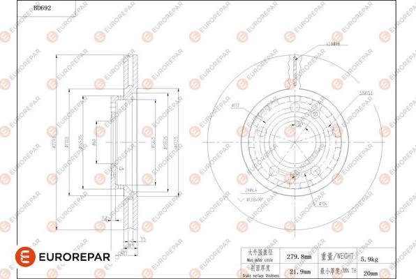 EUROREPAR 1684313480 - Əyləc Diski furqanavto.az