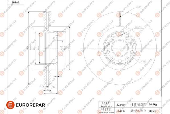 EUROREPAR 1684333880 - Əyləc Diski furqanavto.az