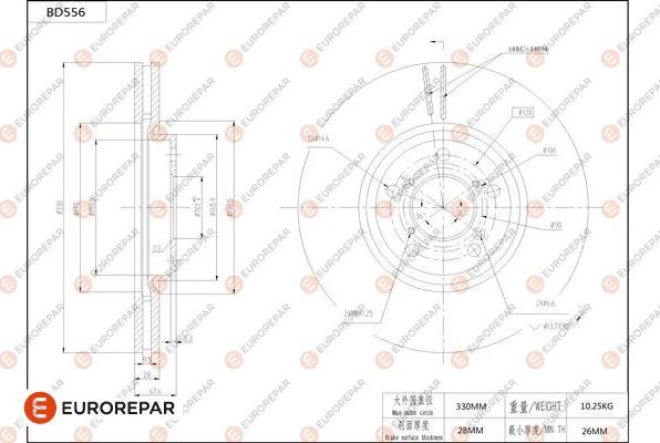 EUROREPAR 1684299880 - Əyləc Diski furqanavto.az