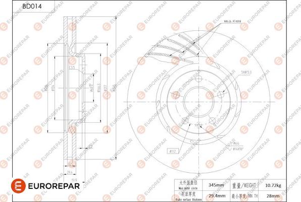 EUROREPAR 1684245680 - Əyləc Diski furqanavto.az