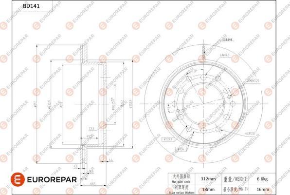 EUROREPAR 1684258380 - Əyləc Diski furqanavto.az