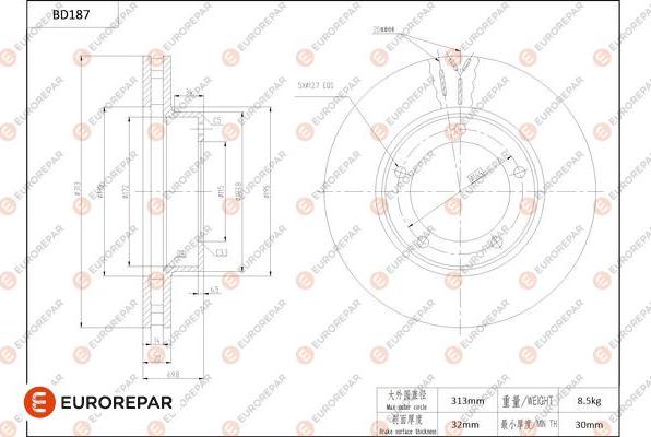 EUROREPAR 1684262980 - Əyləc Diski furqanavto.az