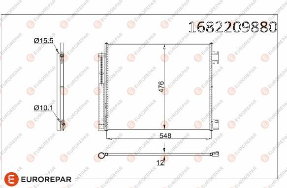 EUROREPAR 1682209880 - Kondenser, kondisioner furqanavto.az