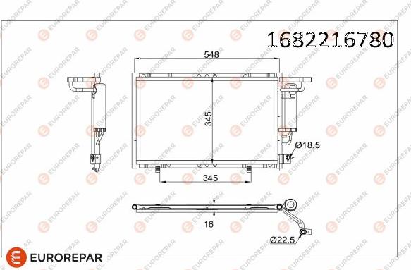 EUROREPAR 1682216780 - Kondenser, kondisioner furqanavto.az